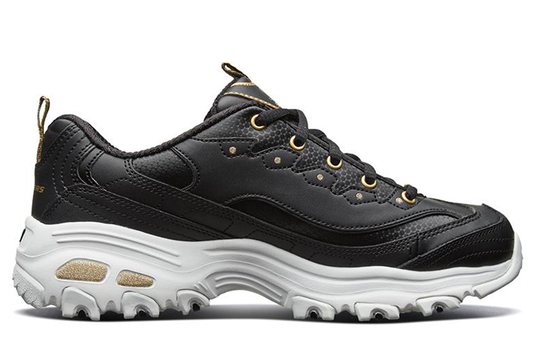 Женские кроссовки Skechers D'Lites (черно-золотой) — фото 2