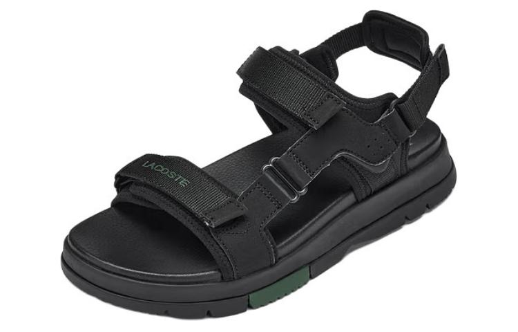 LACOSTE Fabric Beach Sandals Men's Black