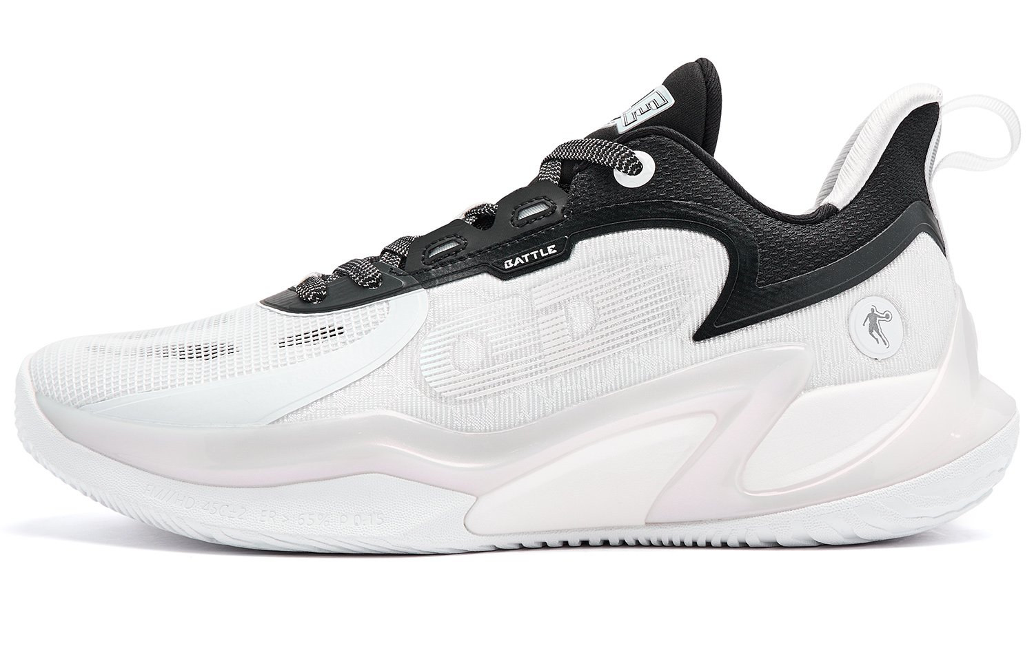 QIAODAN Cushioning Slip Resistant Abrasion Resistant Low top Basketball Shoes Men’s Jordan White Black