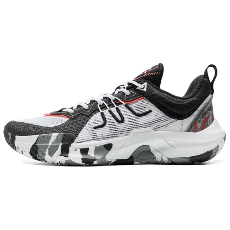 XTEP Slip Resistant Abrasion Resistant Low top Basketball Shoes Men’s Black White Gray