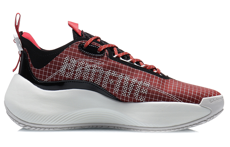 Li Ning Badfive 1 Basketball Shoes Men’s Low Top Chinese Paintings Red