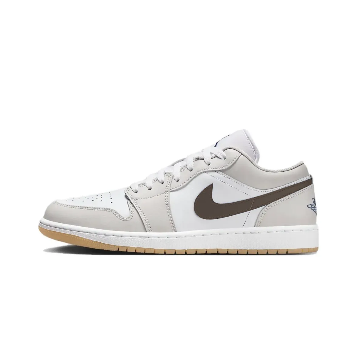 Jordan Air Jordan 1 Slip Resistant Abrasion Resistant Low top Vintage Basketball Shoes Unisex White Brown