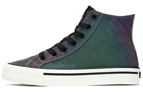 Pony Canvas Shoes Unisex High Top Rainbow