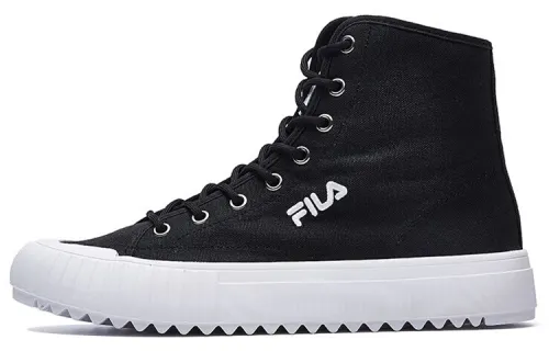 FILA Trail Abrasion Resistant High top Canvas Shoes Men's Black White