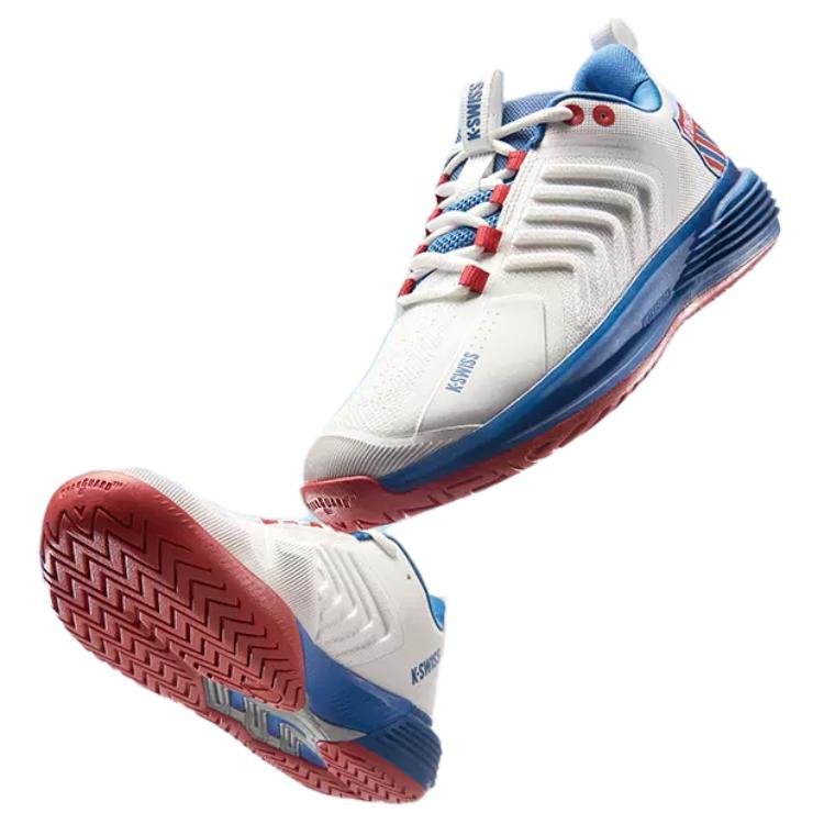 K·SWISS Cushioning Slip Resistant Abrasion Resistant Coverage Low top Tennis Shoes Men’s White Red