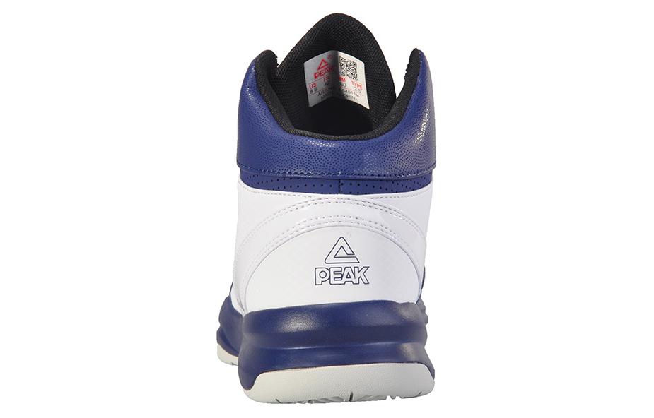 PEAK Comfortable And Versatile, Fleece Lined Cushioning Slip Resistant Mid top Basketball Shoes Men’s White Blue