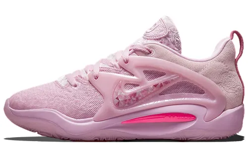 Nike KD 15 round toe lace-up, shock-absorbing, non-slip, wear-resistant, low-top basketball shoes, same style for men and women, pink