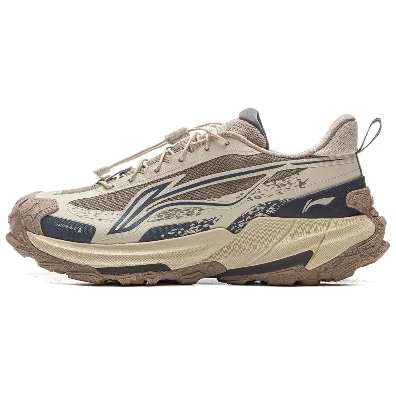Li Ning Outdoor CF Tracing Cushioning Low top Outdoor Hiking Shoes Unisex Taupe