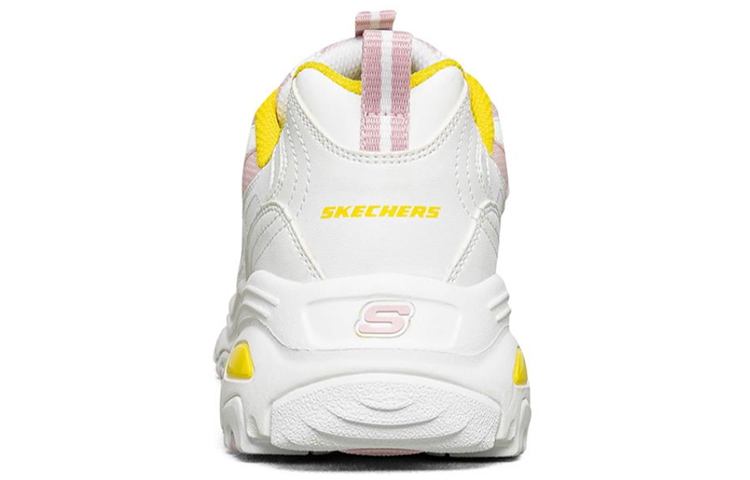 Женские кроссовки Skechers D'LITES 1.0 (белый, розовый, желтый) — Белыйрозовыйжёлтый — фото 4