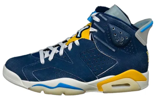 Jordan Air Jordan 6 Marquette PE Leather Cushioning Slip Resistant Abrasion Resistant Mid top Vintage Basketball Shoes