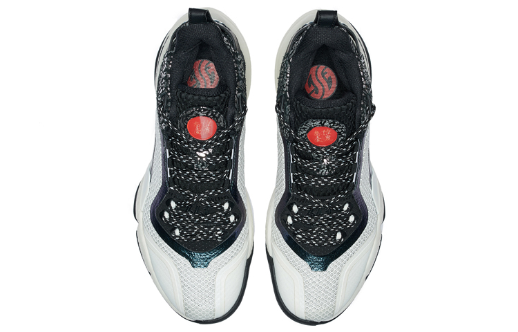 361° AG2 X Basketball Shoes Men’s Mid Top Feather White/Obsidian Black