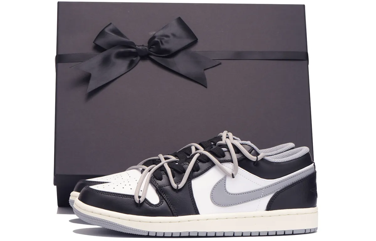 Jordan Air Jordan 1 Slip Resistant Coverage Low top Vintage Basketball Shoes Men's Black Gray