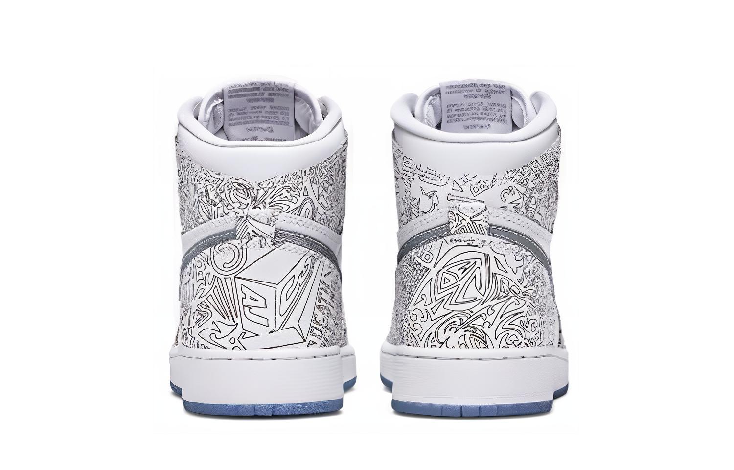 Женские кроссовки Jordan Air Jordan 1 Retro Laser OG (белые) — 白/金属银 — фото 5