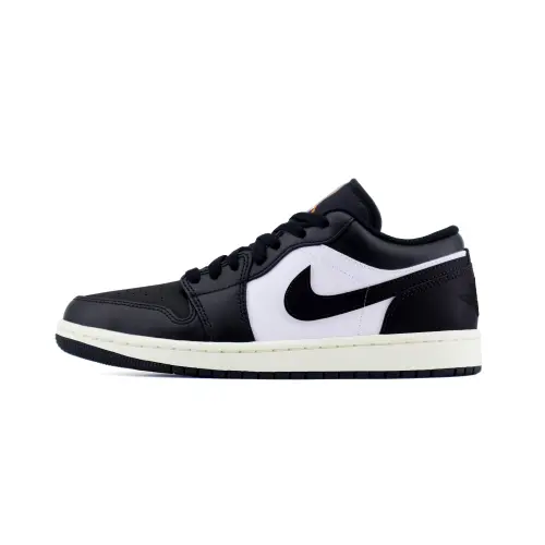 Jordan Air Jordan 1 Slip Resistant Abrasion Resistant Low top Vintage Basketball Shoes Unisex Black White