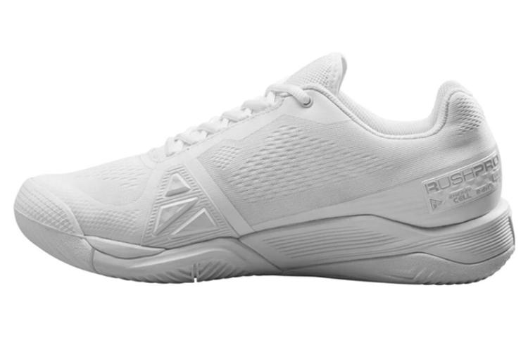 Wilson Rush Pro 4.0 Artificial Turf Cushioning, Wear Resistant Low top Tennis Shoes Men’s Ivory White