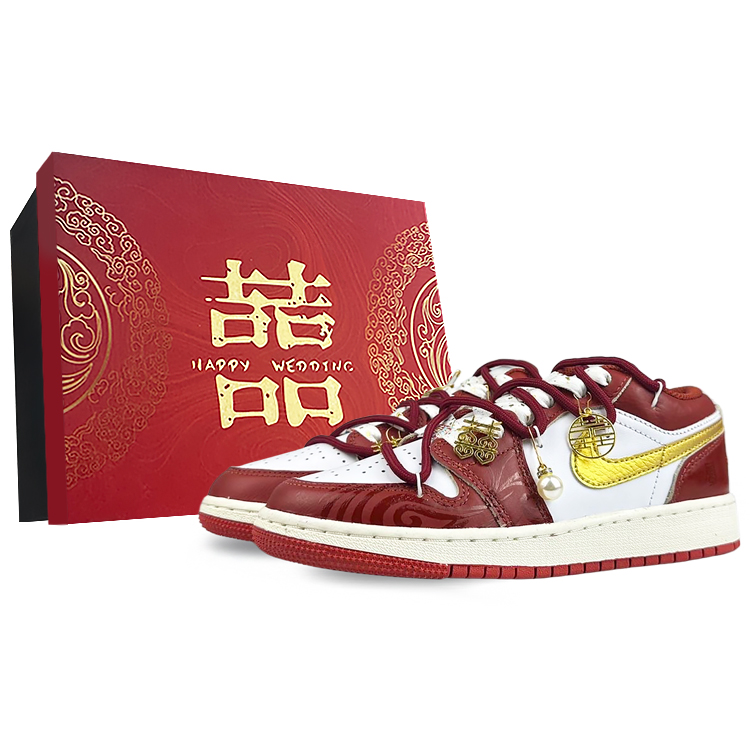 Jordan Air Jordan 1 Abrasion Resistant Abrasion Resistant Low top Vintage Basketball Shoes GS White Red