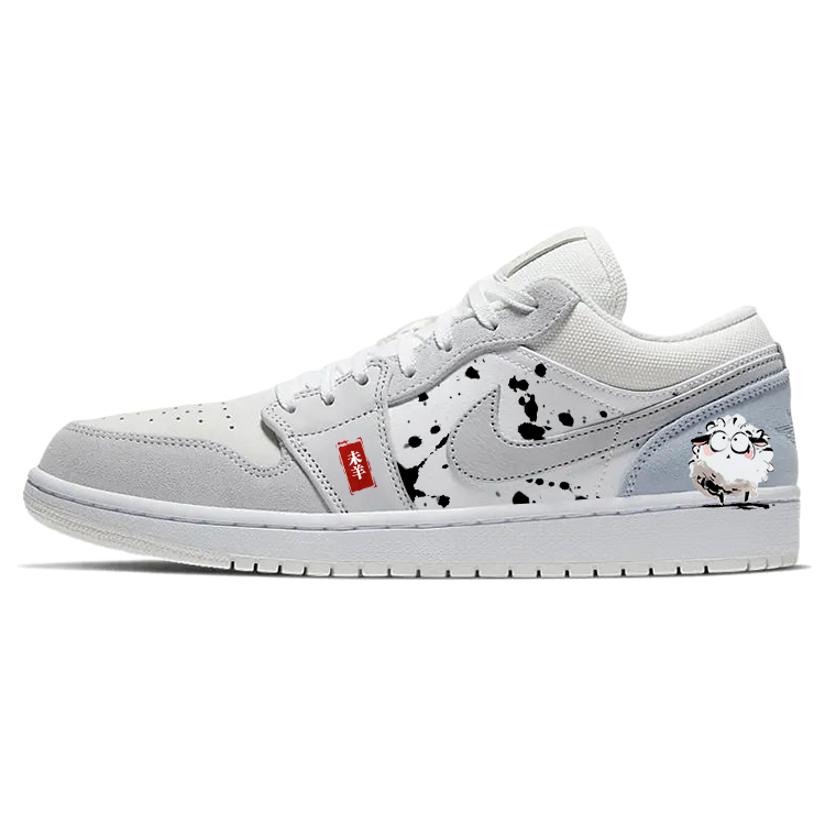 Jordan Air Jordan 1 Vintage Basketball Shoes Unisex Low Top White/Gray