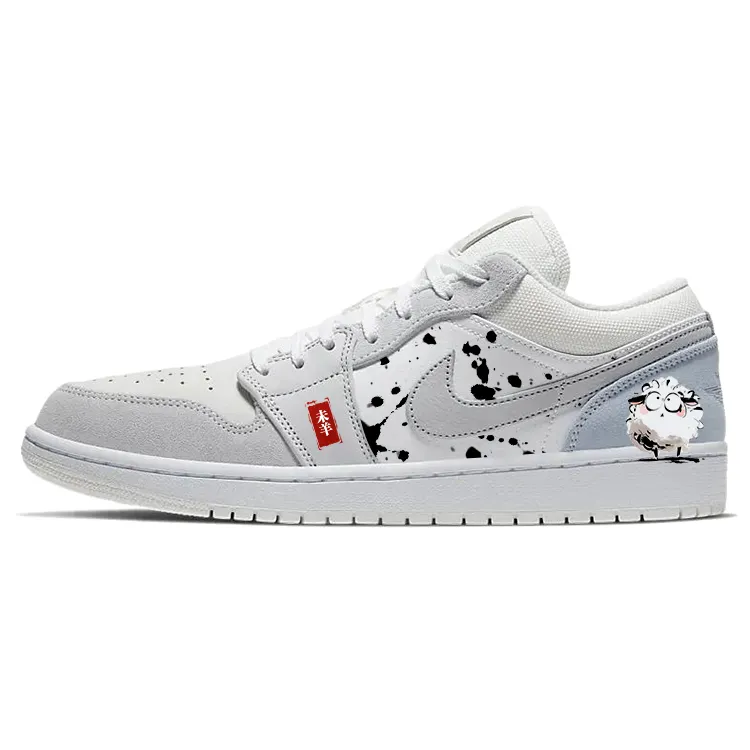 Jordan Air Jordan 1 Vintage Basketball Shoes Unisex Low Top White/Gray