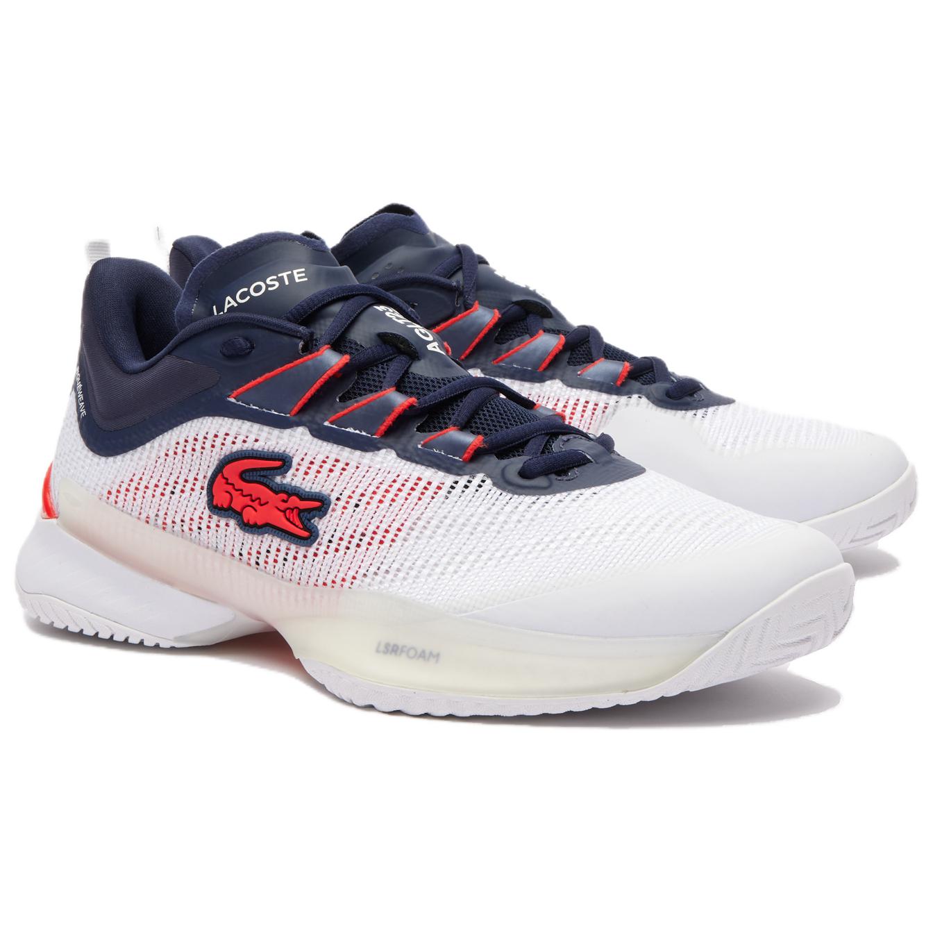 LACOSTE Low top Tennis Shoes Men’s White Blue Red