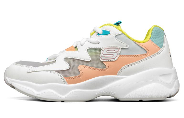 Женские кроссовки Skechers D'Lites Airy (белый / оранжевый / зеленый)