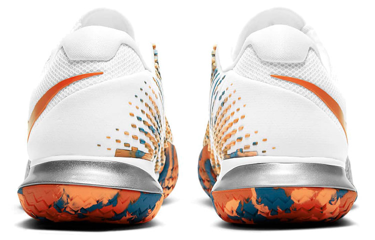 Кроссовки Nike Air Zoom Vapor Cage 4 HC (белый / серебристый / оранжевый) — фото 5