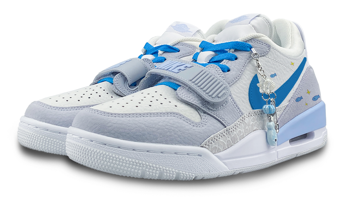 Jordan Legacy 312 Abrasion Resistant Low top Vintage Basketball Shoes Men’s White Blue