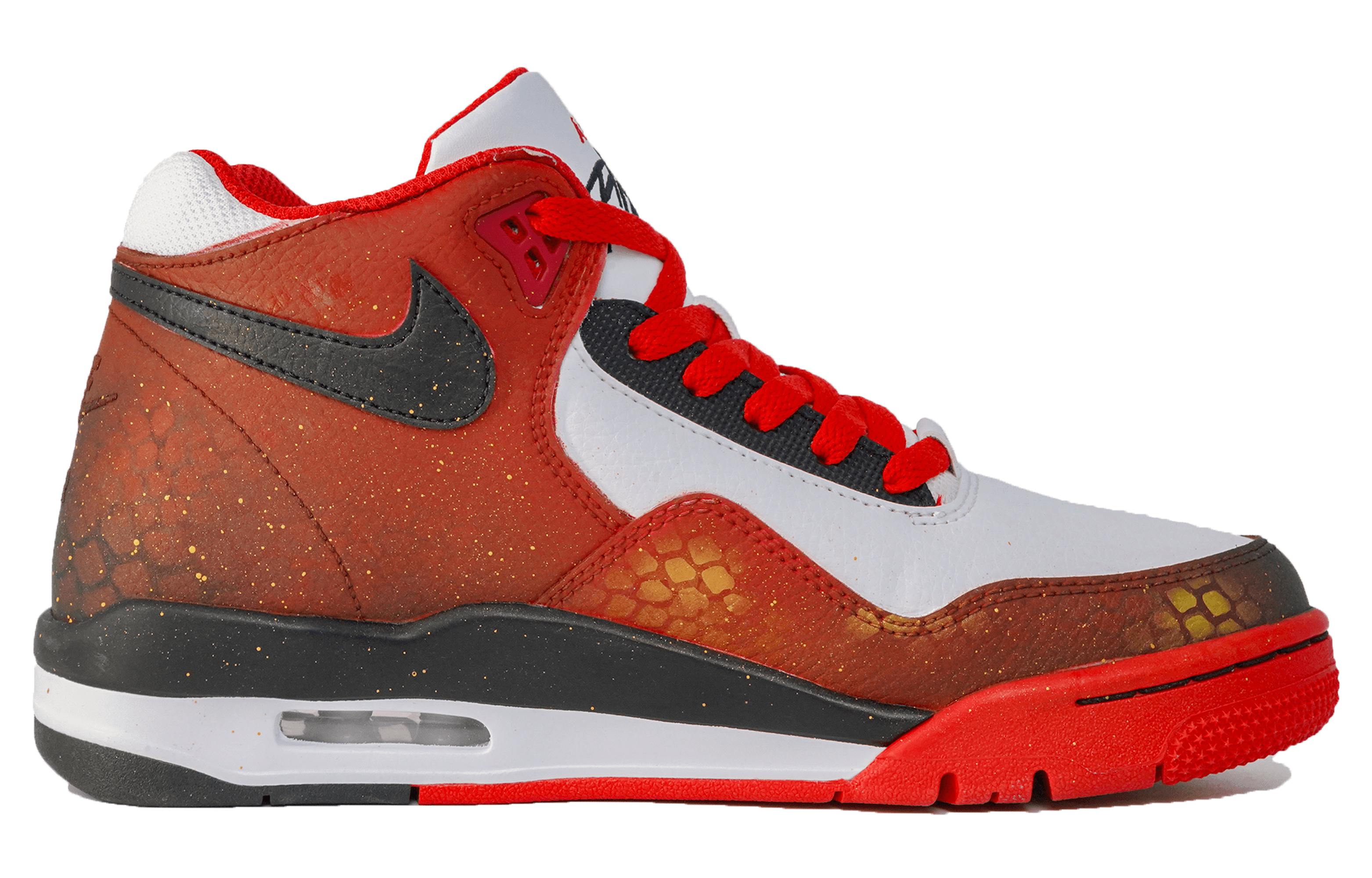 Nike Flight Legacy Slip Resistant Mid top Vintage Basketball Shoes Unisex Red White