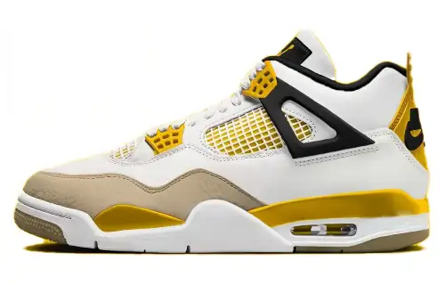 Jordan Air Jordan 4 Women's 'Vivid Sulfur' Slip Resistant Low top Vintage Basketball Shoes Women's Yellow White