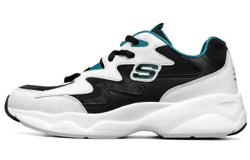 Skechers D'Lites Airy Low Top Running Shoes White/Black/Green Women's