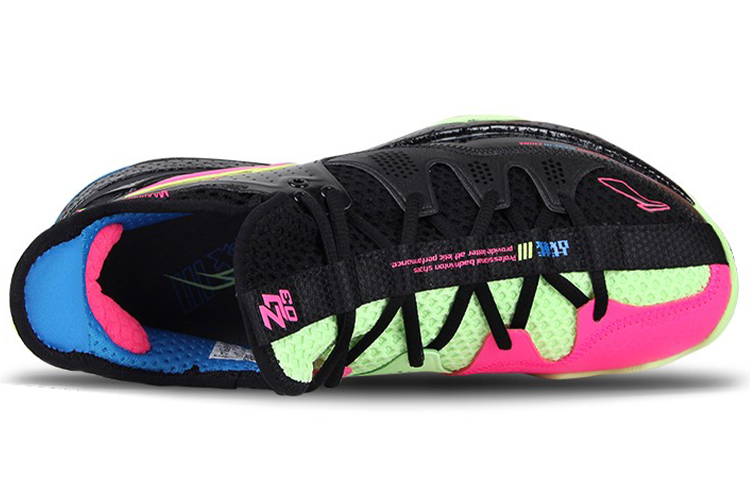 Li Ning 3 Rubber Cushioning Slip Resistant Abrasion Resistant Low top Badminton Shoes Unisex Black