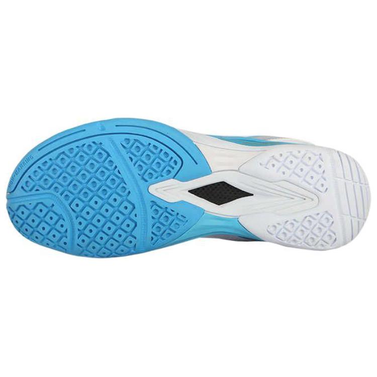 VICTOR Cushioning Slip Resistant Rebound Low top Badminton Shoes Unisex White Blue