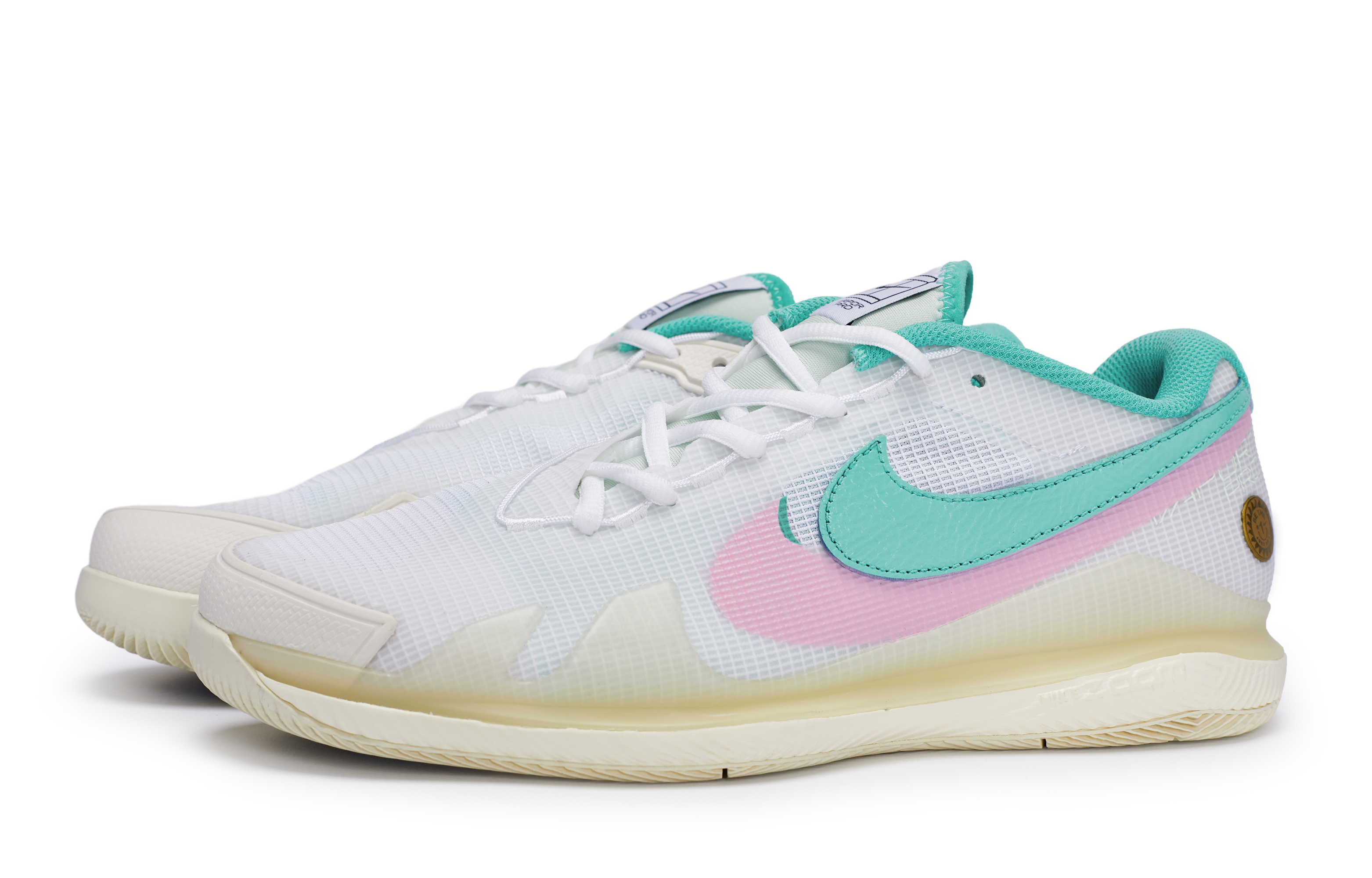 Nike Air Zoom Vapor Pro Slip Resistant Abrasion Resistant Low top Tennis Shoes Unisex White Pink Green