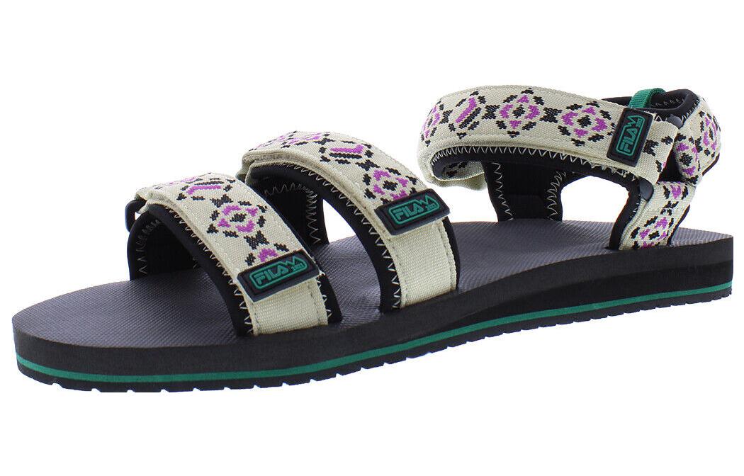 FILA Drifter Comfortable Round Toe One Strap Sandals Men's Beige Purple