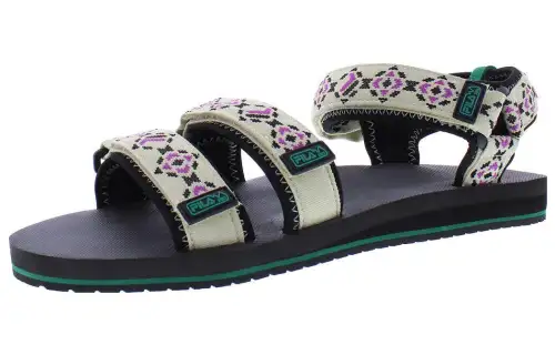 FILA Drifter Comfortable Round Toe One Strap Sandals Men's Beige Purple