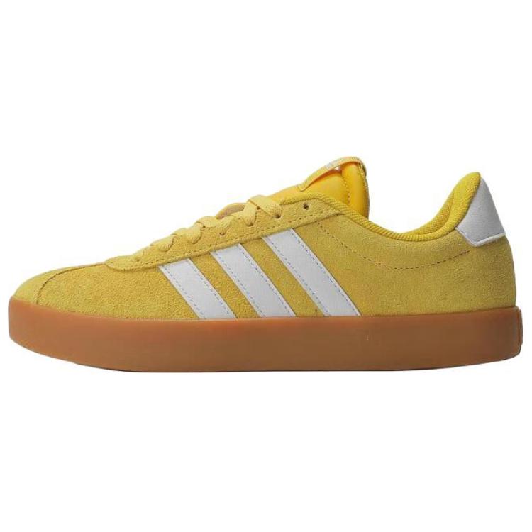 Adidas VL COURT 3.0 Slip Resistant Abrasion Resistant Low top Tennis Shoes Unisex Yellow