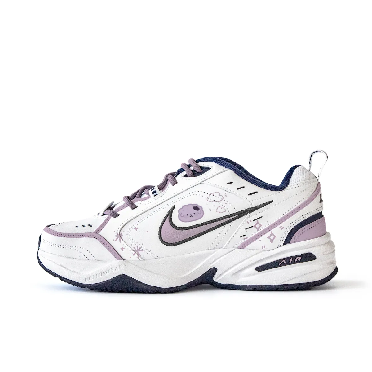 Nike Air Monarch 4 Slip Resistant Abrasion Resistant Low top Chunky Sneakers Unisex White Pink
