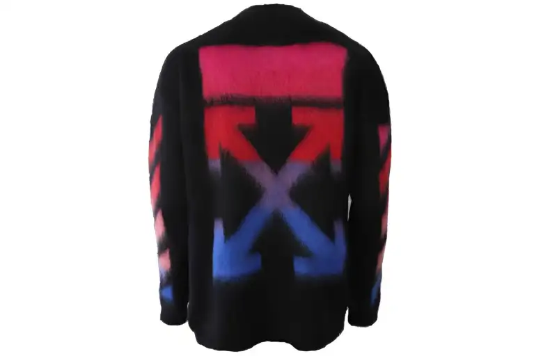 OFF WHITE Brushed Mohair Diag Arrows Logo Knit Sweater
