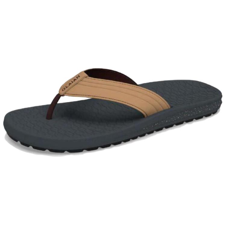 DECATHLON Rubber Sole Flip Flops Men's Brown Black