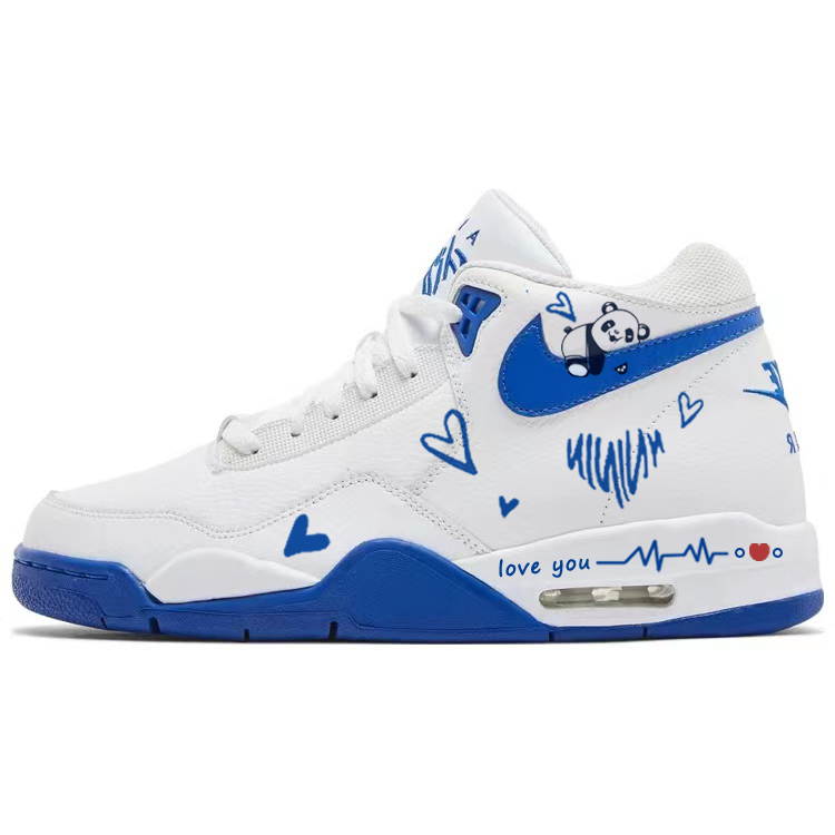 Nike Flight Legacy Beating Electrocardiogram, Heart Panda Abrasion Resistant Mid top Vintage Basketball Shoes Men’s