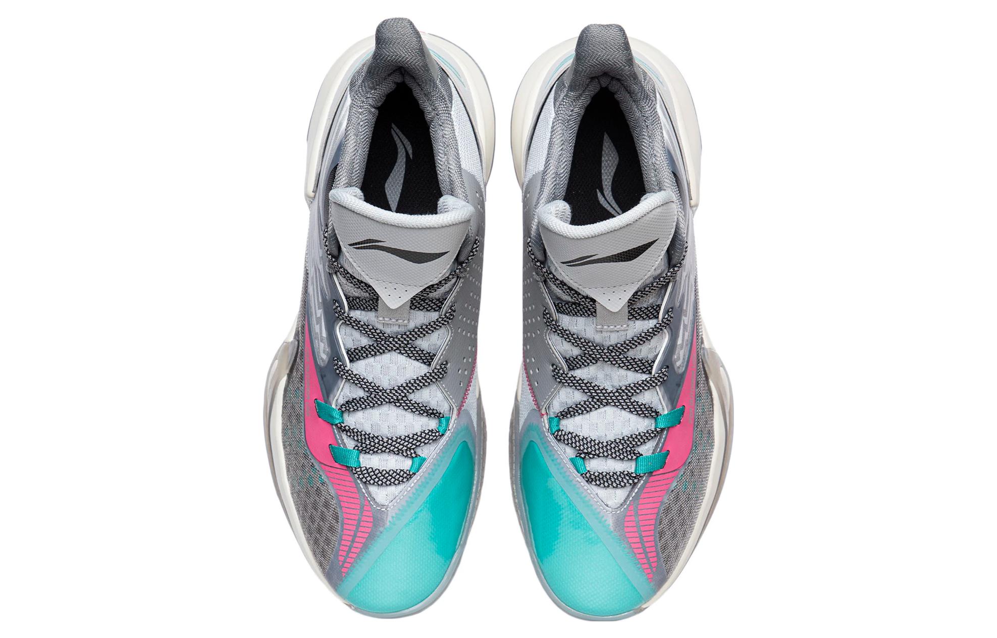 Li Ning Swift Wind Cushioning Slip Resistant Mid top Basketball Shoes Men’s Shark Gray