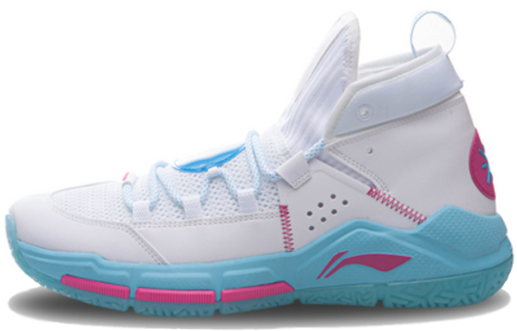 Li Ning ALL DAY 5 Synthetic Leather Slip Resistant Abrasion Resistant Mid top Basketball Shoes Men’s White