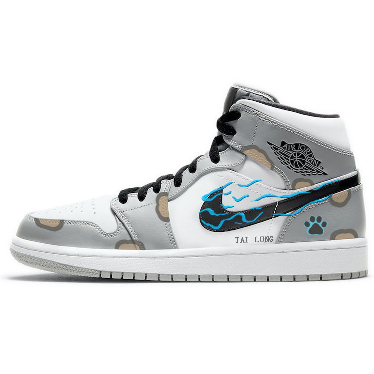 Jordan Air Jordan 1 Vintage Basketball Shoes Men’s Mid Top White/Gray