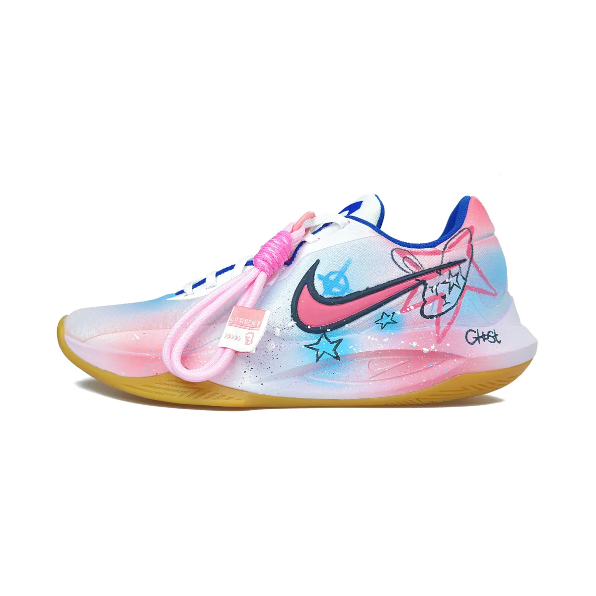 Nike Precision 6 Cushioning Slip Resistant Low top Basketball Shoes Men's Pink Blue