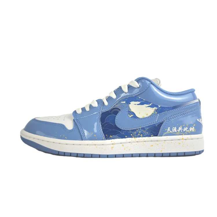 Jordan Air Jordan 1 Low 'Legend Blue' Slip Resistant Abrasion Resistant Low top Vintage Basketball Shoes Unisex Blue
