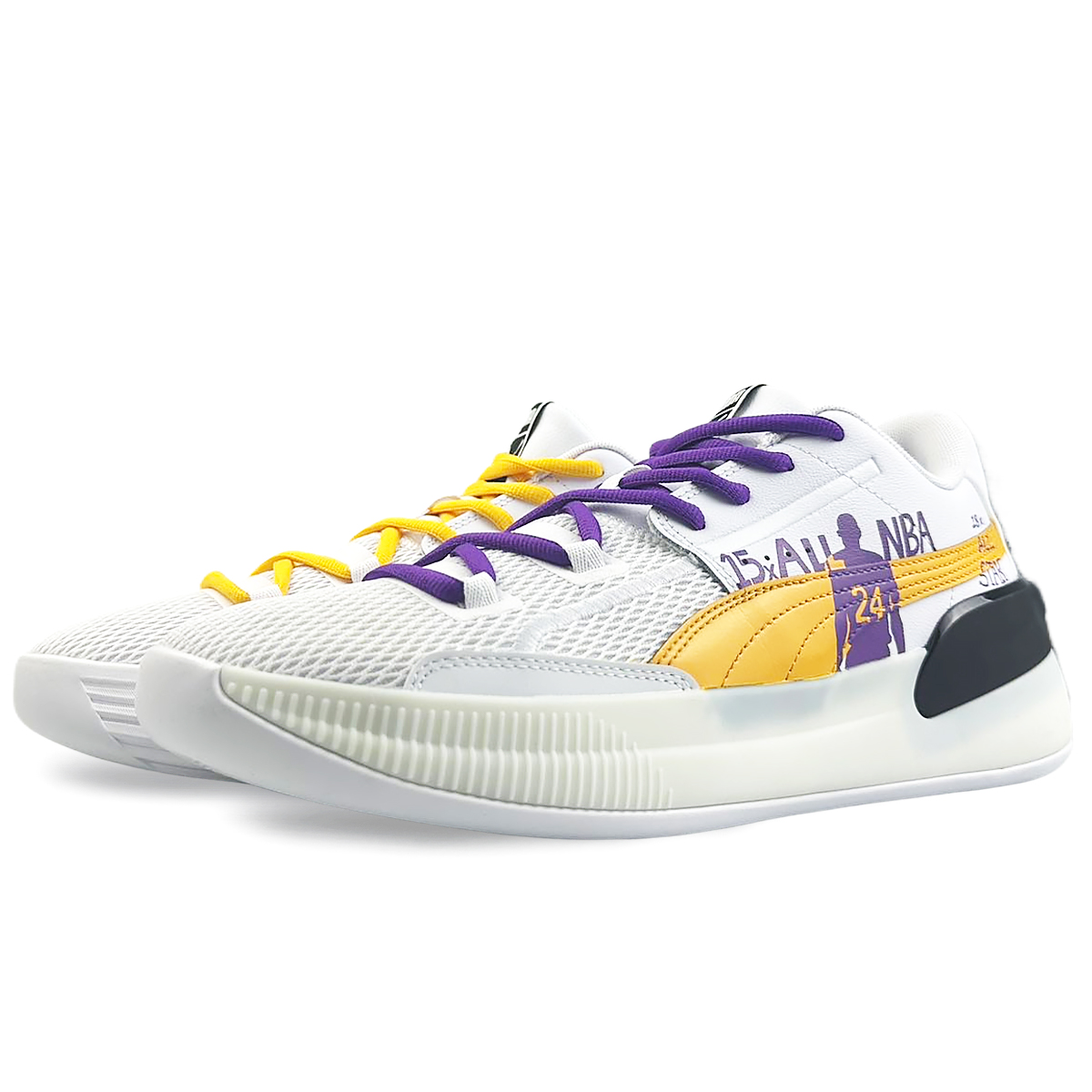 PUMA Clyde Hardwood Slip Resistant Lightweight Non slip Lightweight Low top Basketball Shoes Men’s Pink White