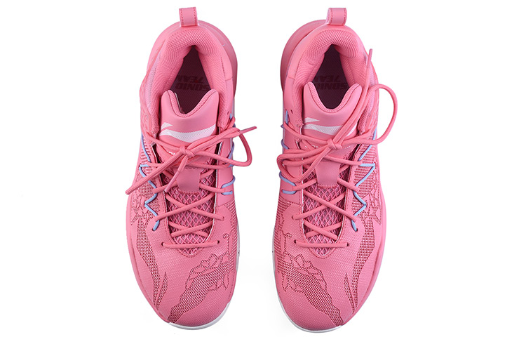 Li Ning SONIC 8 TD Team Edition Mid top Performance Basketball Shoes Men’s Pink White