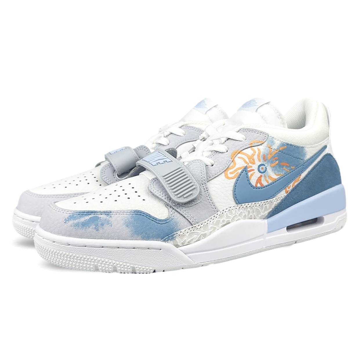 Jordan Legacy 312 Cushioning Low top Vintage Basketball Shoes Men’s White Blue