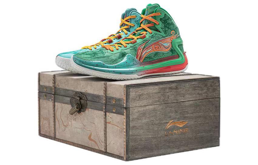 Li Ning Liren 4 Basketball Shoes Unisex High Top Jade Frost Green/Pure Blue