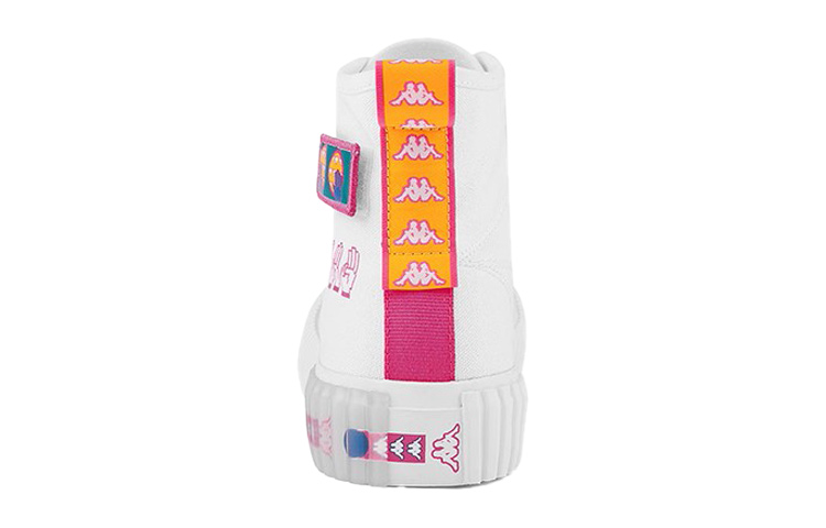 Kappa Slip Resistant Abrasion Resistant High top Canvas Shoes Unisex White