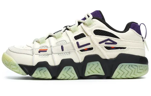 FILA FUSION BUSTER Puffy Shoes Textile, Synthetic Leather Low top Vintage Basketball Shoes Men's White Purple